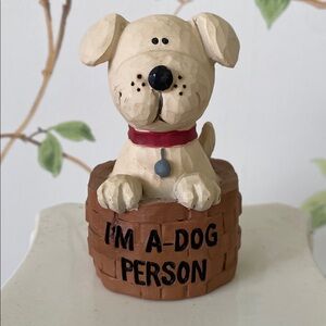 Vintage Blossom Bucket ‘I’m a Dog Person’ Figurine